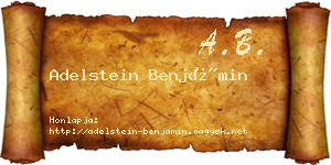 Adelstein Benjámin névjegykártya