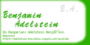 benjamin adelstein business card